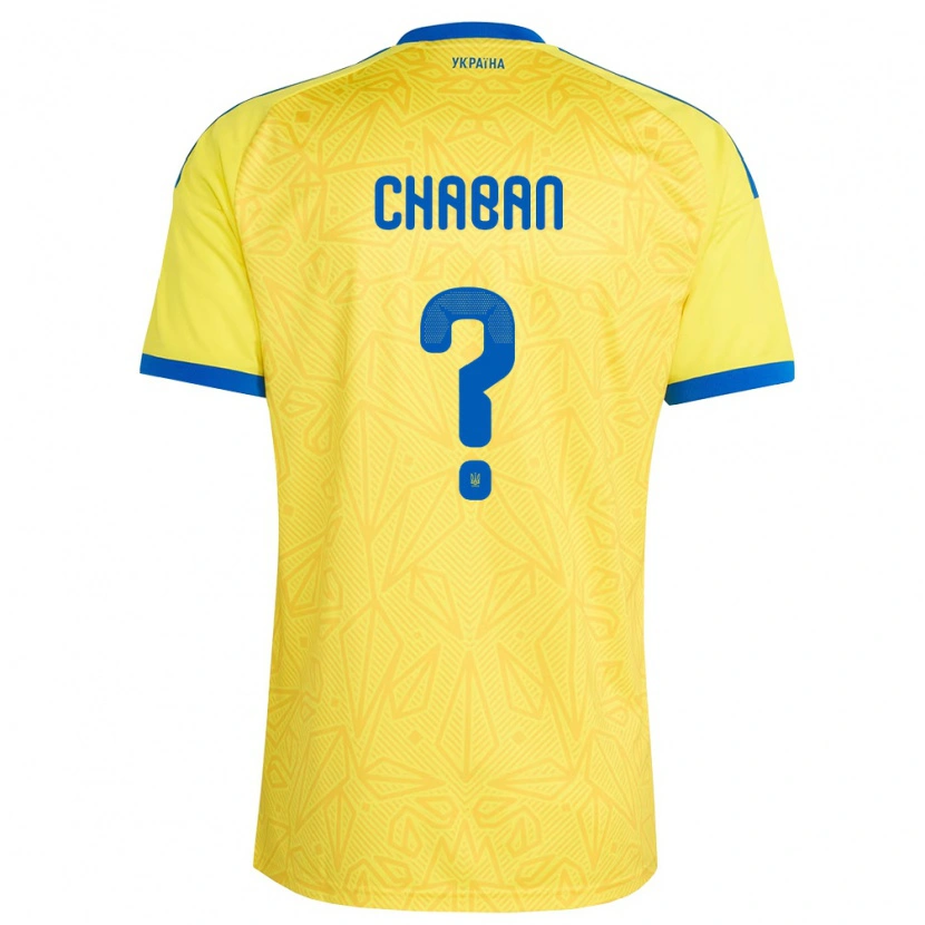 Danxen Hombre Camiseta Ucrania Ivan Chaban #0 Amarillo Azul 1ª Equipación 26-28 La Camisa México