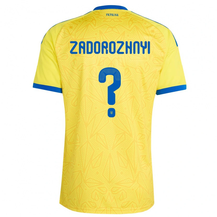 Danxen Hombre Camiseta Ucrania Fedir Zadorozhnyi #0 Amarillo Azul 1ª Equipación 26-28 La Camisa México