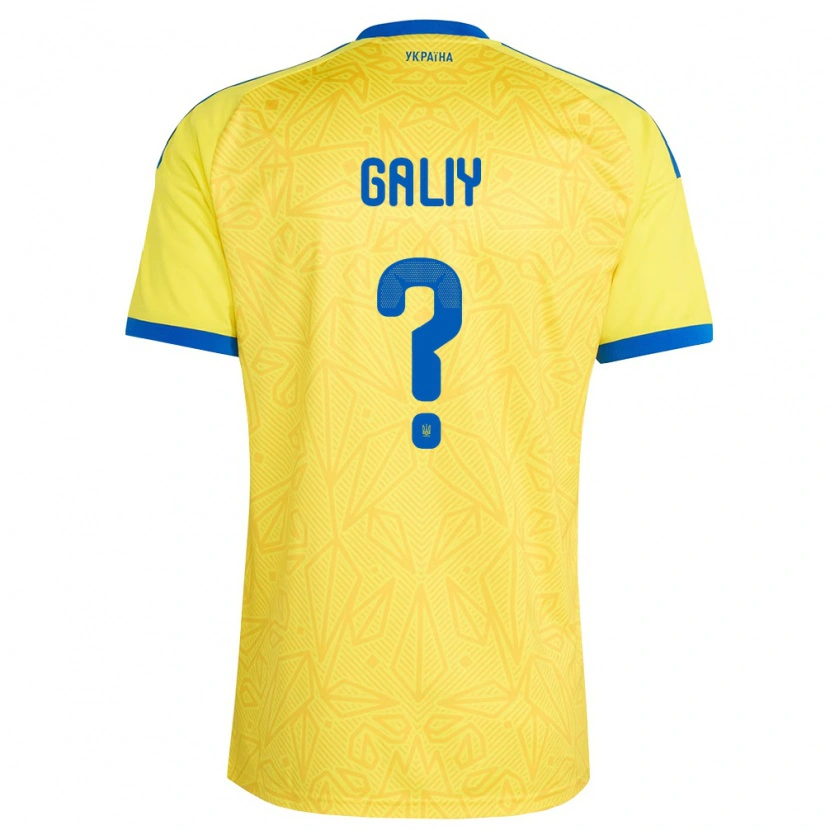 Danxen Hombre Camiseta Ucrania Vladyslav Galiy #0 Amarillo Azul 1ª Equipación 26-28 La Camisa México