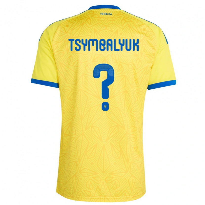 Danxen Hombre Camiseta Ucrania Maksym Tsymbalyuk #0 Amarillo Azul 1ª Equipación 26-28 La Camisa México