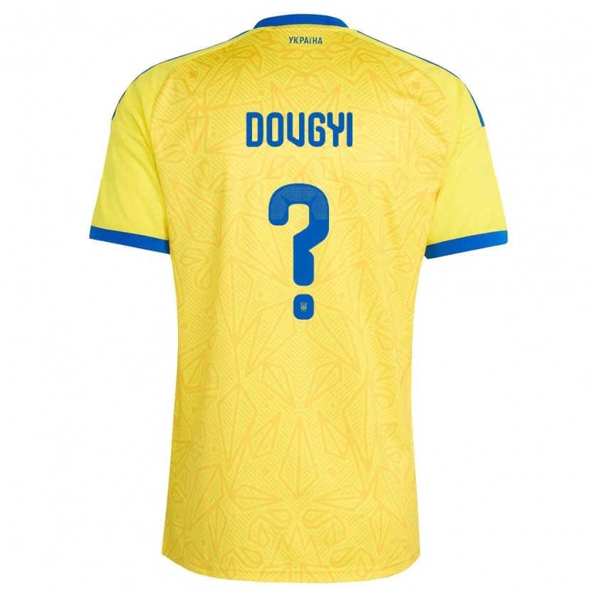 Danxen Hombre Camiseta Ucrania Danylo Dovgyi #0 Amarillo Azul 1ª Equipación 26-28 La Camisa México