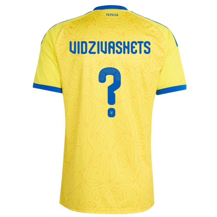 Danxen Hombre Camiseta Ucrania David Vidzivashets #0 Amarillo Azul 1ª Equipación 26-28 La Camisa México