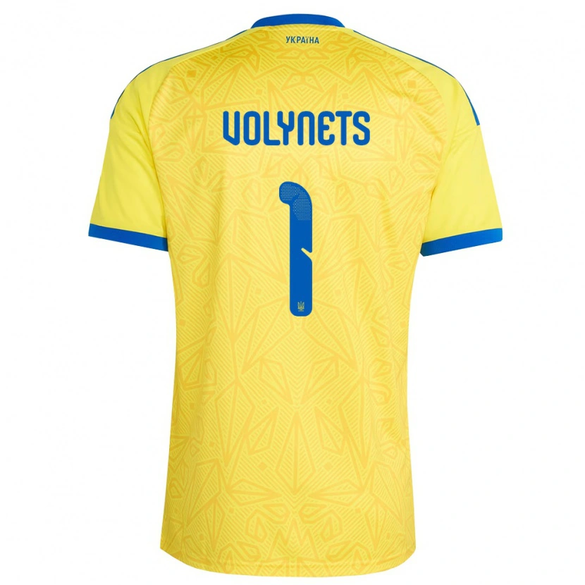 Danxen Hombre Camiseta Ucrania Yevgen Volynets #1 Amarillo Azul 1ª Equipación 26-28 La Camisa México
