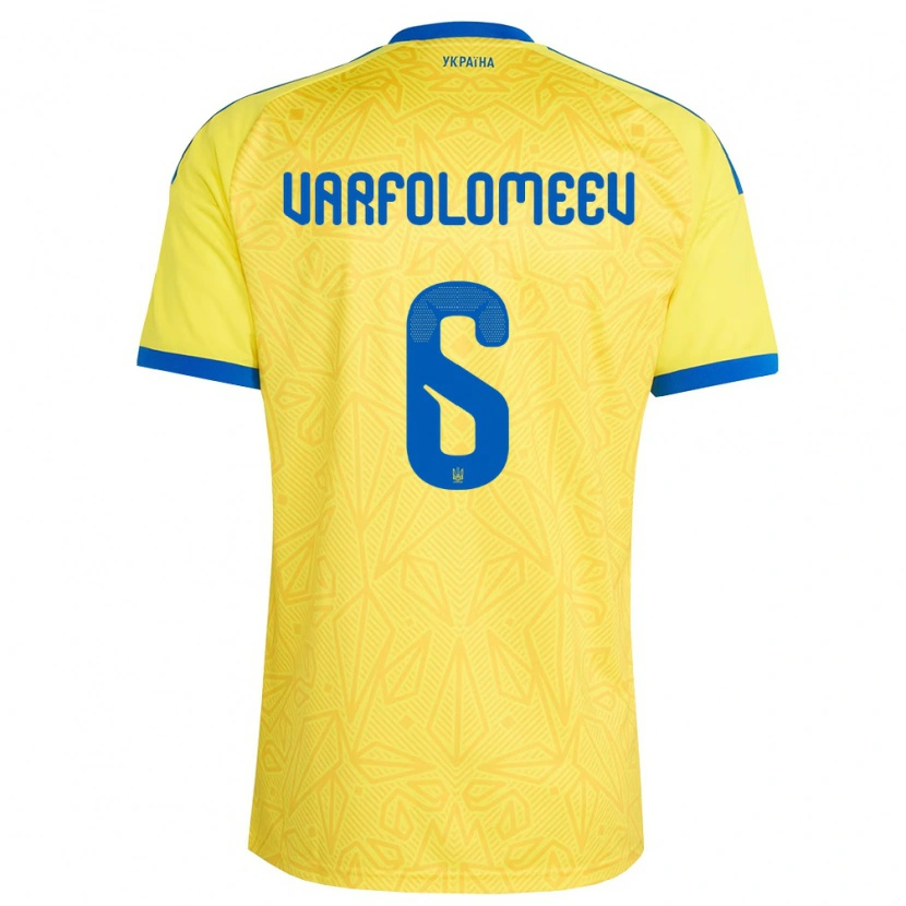 Danxen Hombre Camiseta Ucrania Ivan Varfolomeev #6 Amarillo Azul 1ª Equipación 26-28 La Camisa México