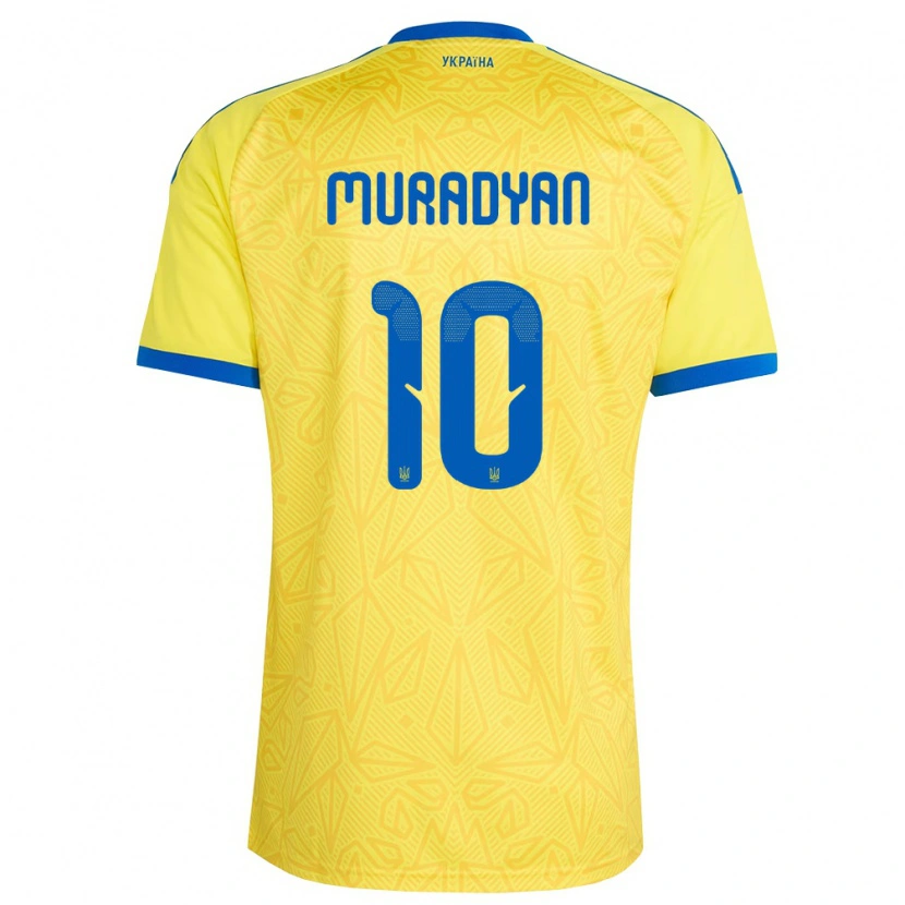 Danxen Hombre Camiseta Ucrania Artem Muradyan #10 Amarillo Azul 1ª Equipación 26-28 La Camisa México