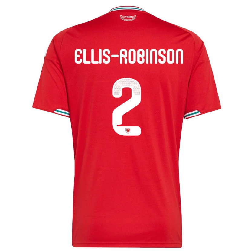 Danxen Hombre Camiseta Gales Eddie Ellis-Robinson #2 Rojo Blanco Verde 1ª Equipación 26-28 La Camisa México