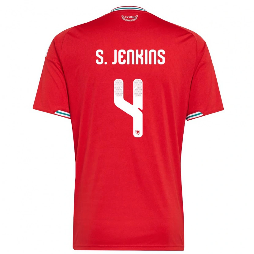 Danxen Hombre Camiseta Gales Shaunna Jenkins #4 Rojo Blanco Verde 1ª Equipación 26-28 La Camisa México