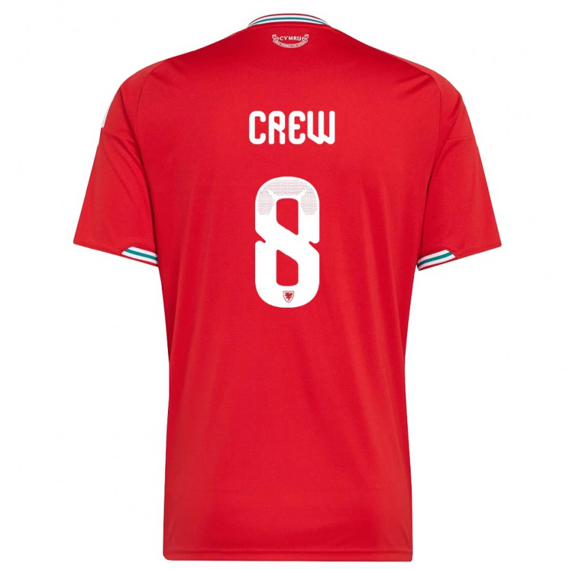 Danxen Hombre Camiseta Gales Charlie Crew #8 Rojo Blanco Verde 1ª Equipación 26-28 La Camisa México