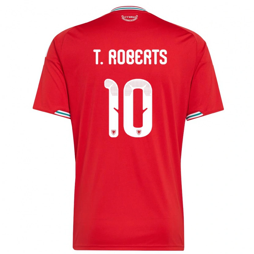 Danxen Hombre Camiseta Gales Tyler Roberts #10 Rojo Blanco Verde 1ª Equipación 26-28 La Camisa México
