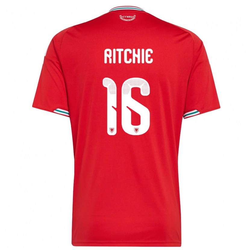 Danxen Hombre Camiseta Gales Amelia Ritchie #16 Rojo Blanco Verde 1ª Equipación 26-28 La Camisa México
