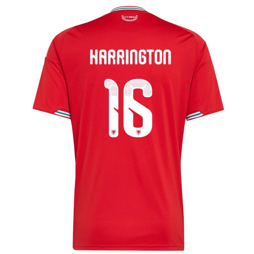 Danxen Hombre Camiseta Gales Ryan Harrington #16 Rojo Blanco Verde 1ª Equipación 26-28 La Camisa México