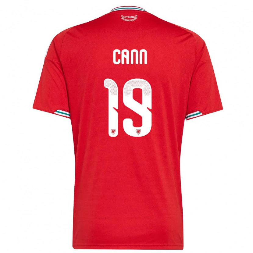 Danxen Hombre Camiseta Gales Ethan Cann #19 Rojo Blanco Verde 1ª Equipación 26-28 La Camisa México