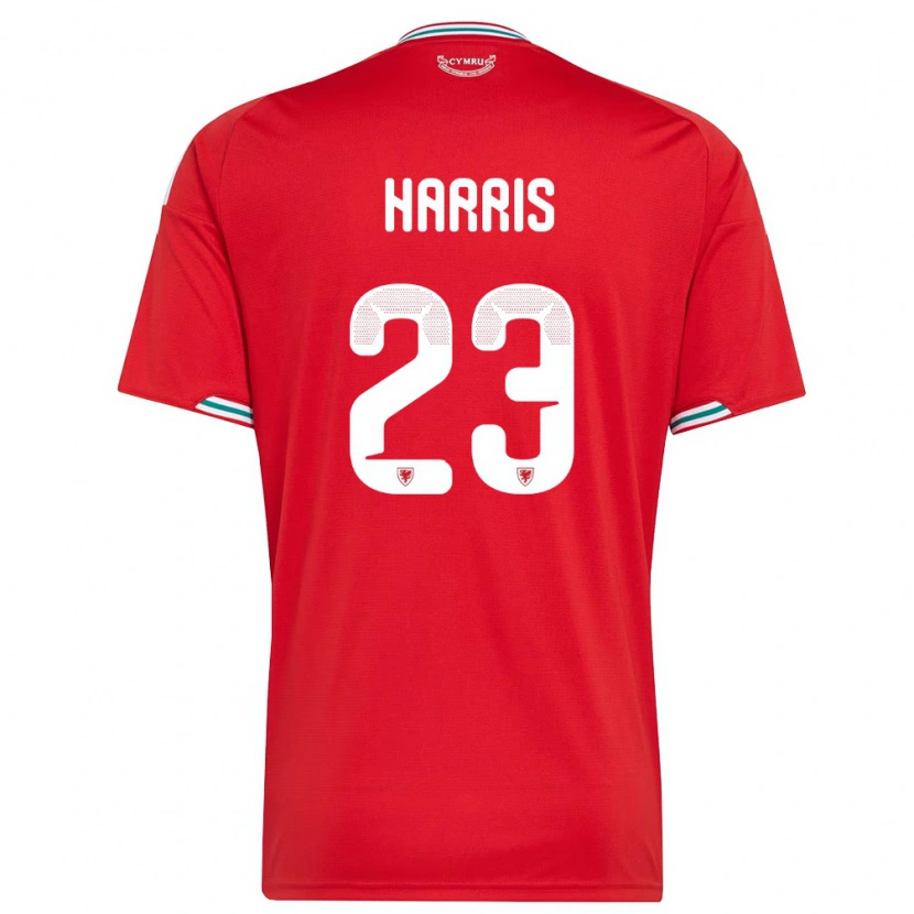 Danxen Hombre Camiseta Gales Archie Harris #23 Rojo Blanco Verde 1ª Equipación 26-28 La Camisa México