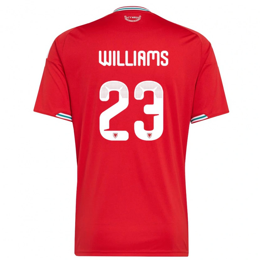Danxen Hombre Camiseta Gales Chloe Williams #23 Rojo Blanco Verde 1ª Equipación 26-28 La Camisa México