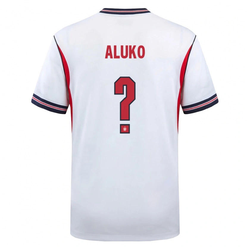 Danxen Hombre Camiseta Inglaterra Olabade Aluko #0 Blanco Marino Rojo 1ª Equipación 26-28 La Camisa México