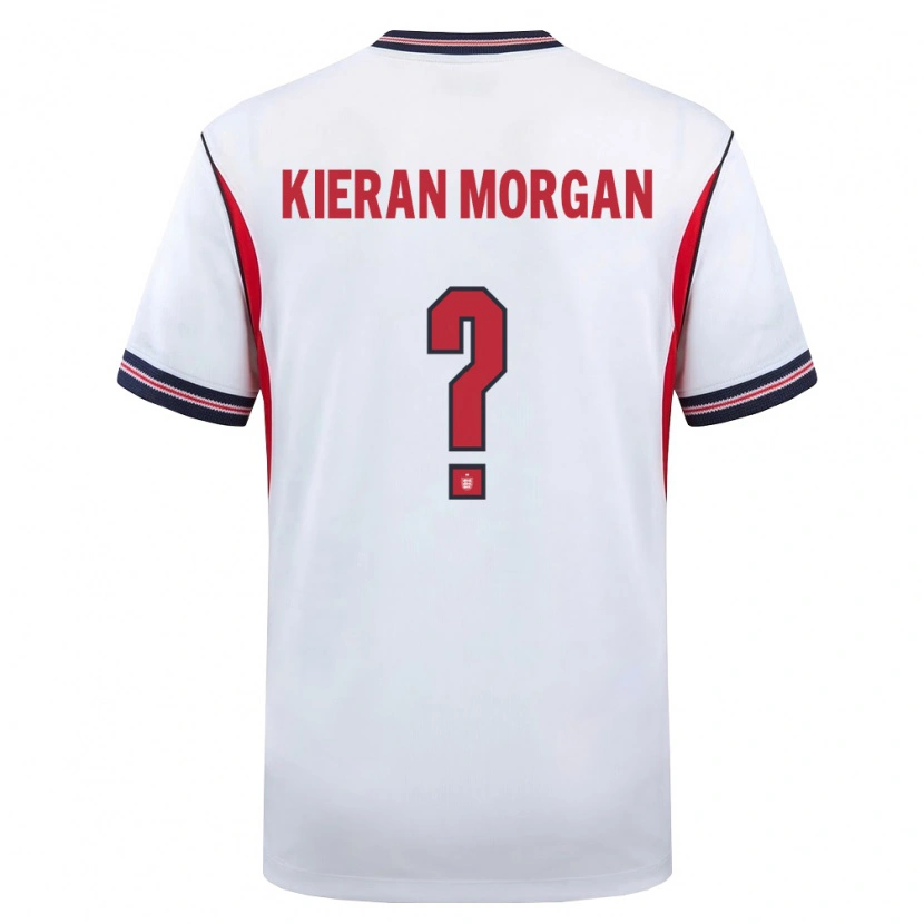 Danxen Hombre Camiseta Inglaterra Kieran Morgan #0 Blanco Marino Rojo 1ª Equipación 26-28 La Camisa México