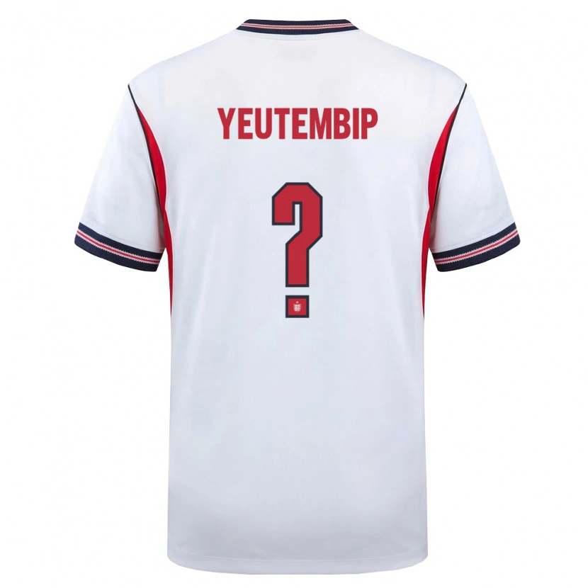 Danxen Hombre Camiseta Inglaterra Les Yeutembip #0 Blanco Marino Rojo 1ª Equipación 26-28 La Camisa México