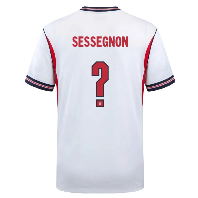 Danxen Hombre Camiseta Inglaterra Kayden Sessegnon #0 Blanco Marino Rojo 1ª Equipación 26-28 La Camisa México