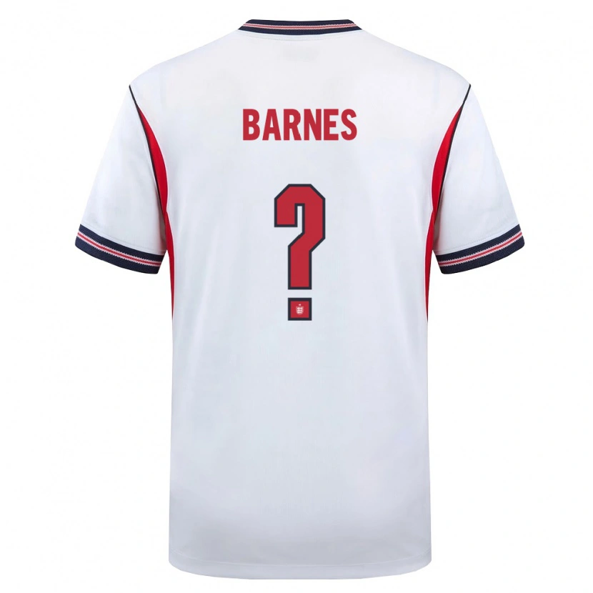 Danxen Hombre Camiseta Inglaterra Harvey Barnes #0 Blanco Marino Rojo 1ª Equipación 26-28 La Camisa México