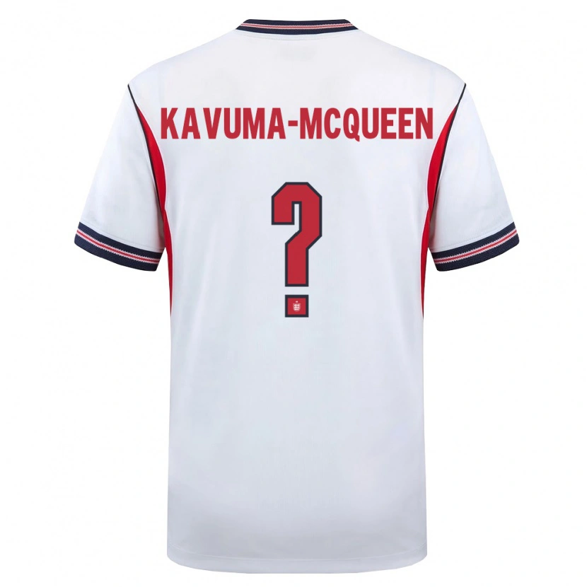 Danxen Hombre Camiseta Inglaterra Ryan Kavuma-Mcqueen #0 Blanco Marino Rojo 1ª Equipación 26-28 La Camisa México