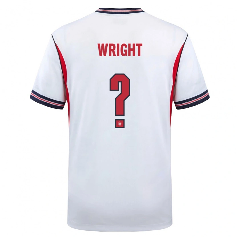 Danxen Hombre Camiseta Inglaterra Jacob Wright #0 Blanco Marino Rojo 1ª Equipación 26-28 La Camisa México
