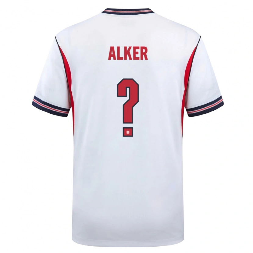 Danxen Hombre Camiseta Inglaterra Samuel Alker #0 Blanco Marino Rojo 1ª Equipación 26-28 La Camisa México