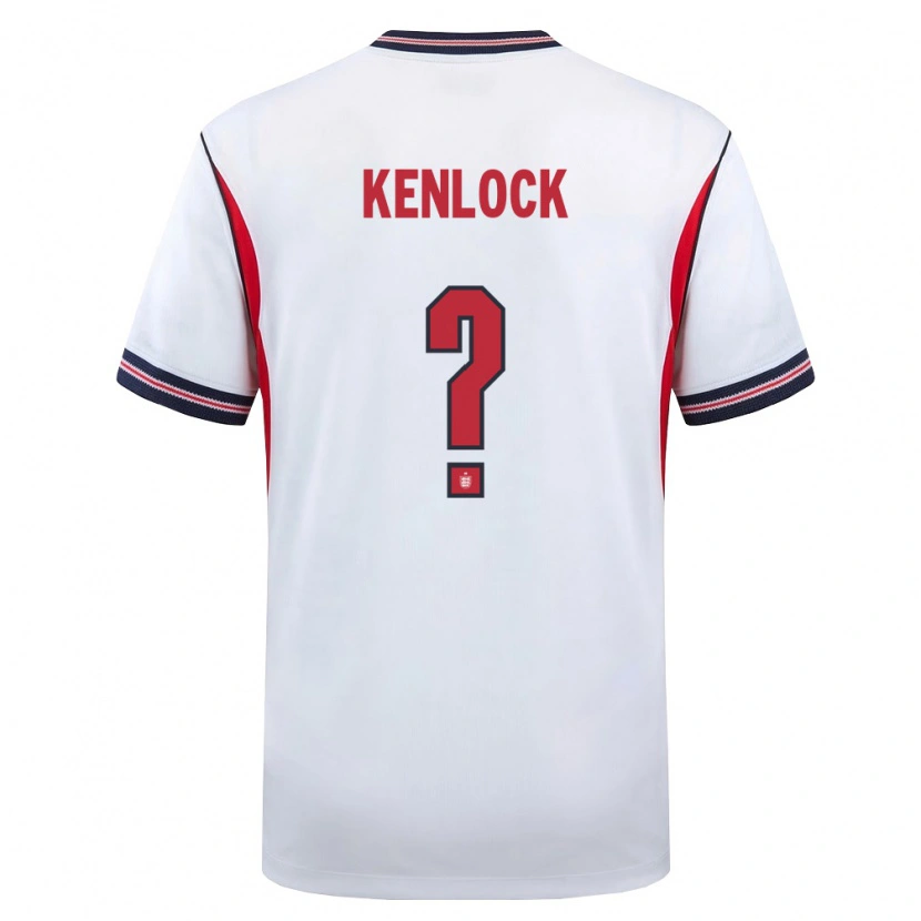 Danxen Hombre Camiseta Inglaterra Myles Kenlock #0 Blanco Marino Rojo 1ª Equipación 26-28 La Camisa México