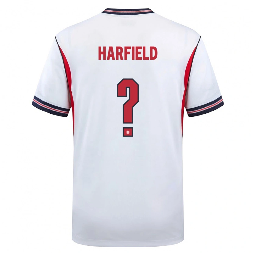 Danxen Hombre Camiseta Inglaterra Ollie Harfield #0 Blanco Marino Rojo 1ª Equipación 26-28 La Camisa México