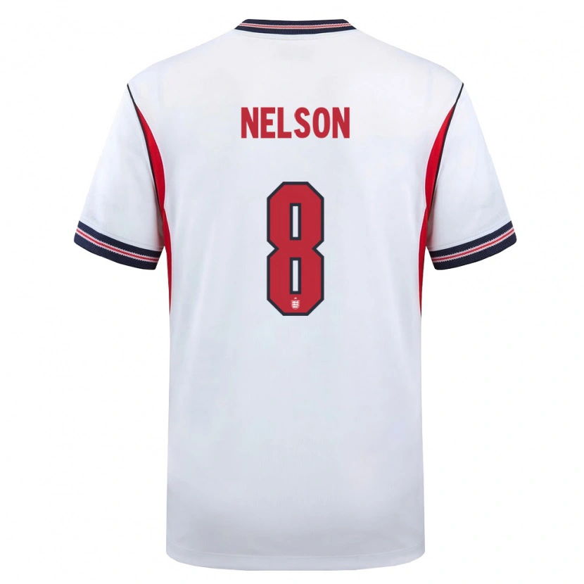 Danxen Hombre Camiseta Inglaterra Zack Nelson #8 Blanco Marino Rojo 1ª Equipación 26-28 La Camisa México