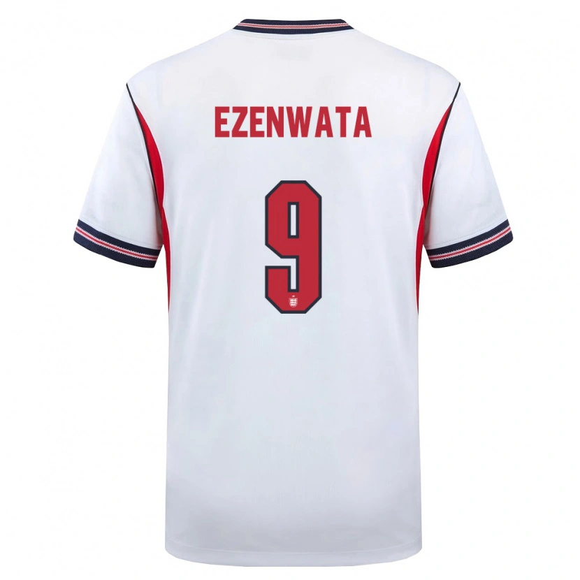 Danxen Hombre Camiseta Inglaterra Chizaram Ezenwata #9 Blanco Marino Rojo 1ª Equipación 26-28 La Camisa México