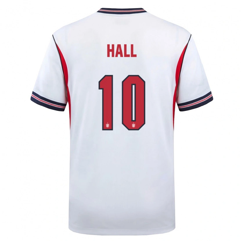 Danxen Hombre Camiseta Inglaterra George Hall #10 Blanco Marino Rojo 1ª Equipación 26-28 La Camisa México