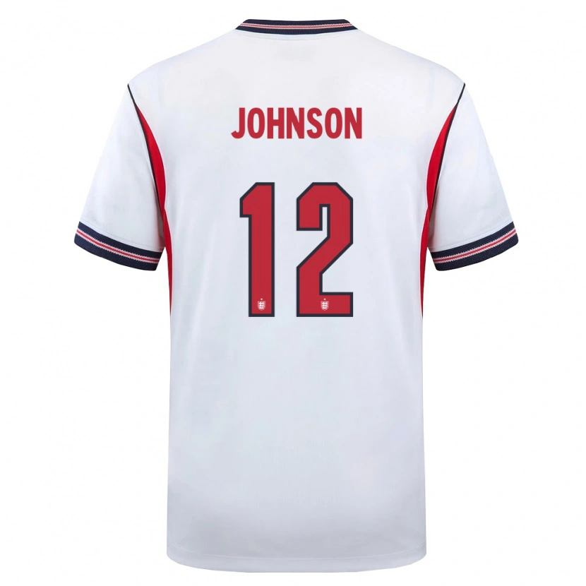 Danxen Hombre Camiseta Inglaterra Joe Johnson #12 Blanco Marino Rojo 1ª Equipación 26-28 La Camisa México