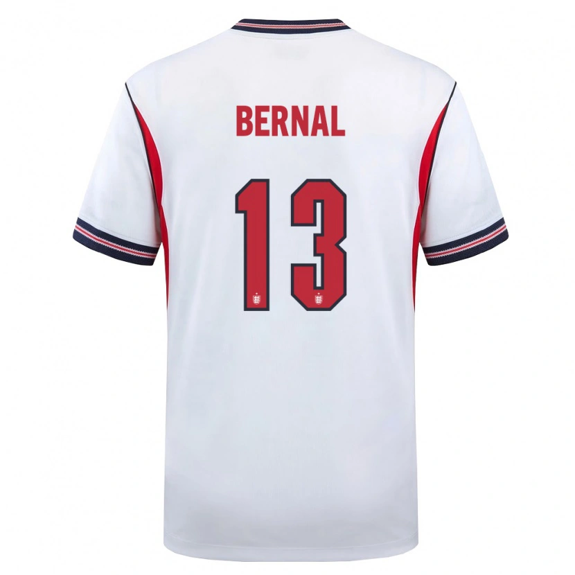Danxen Hombre Camiseta Inglaterra Freddy Bernal #13 Blanco Marino Rojo 1ª Equipación 26-28 La Camisa México