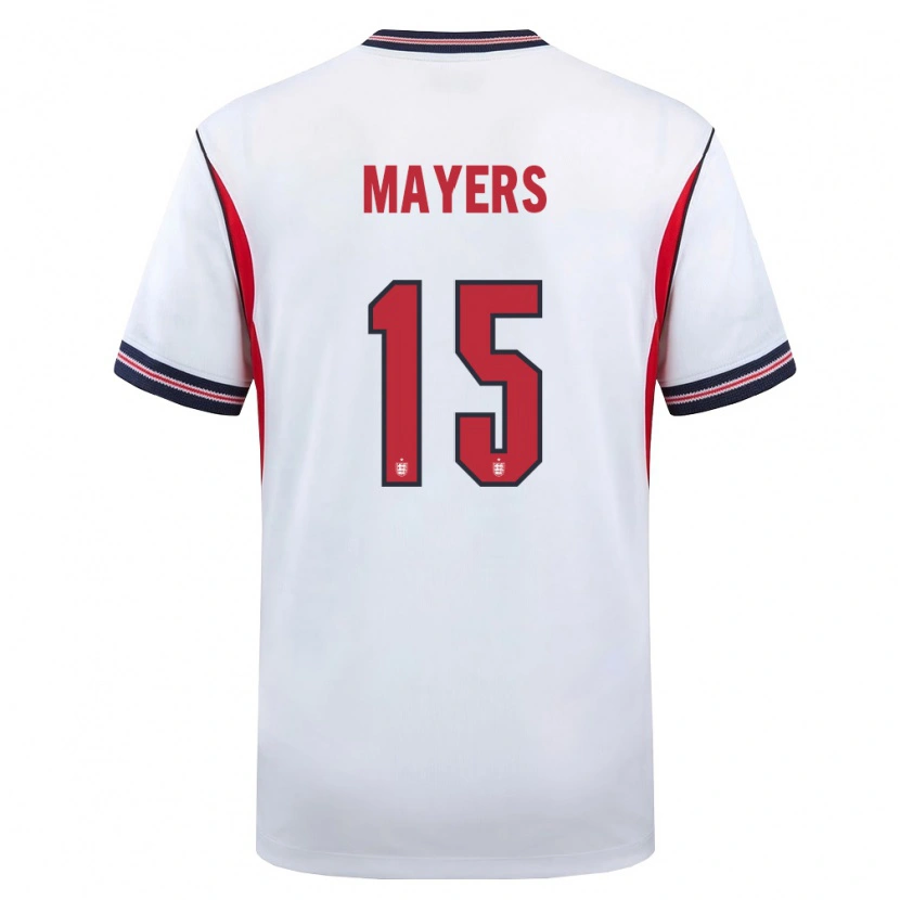 Danxen Hombre Camiseta Inglaterra Ezra Mayers #15 Blanco Marino Rojo 1ª Equipación 26-28 La Camisa México