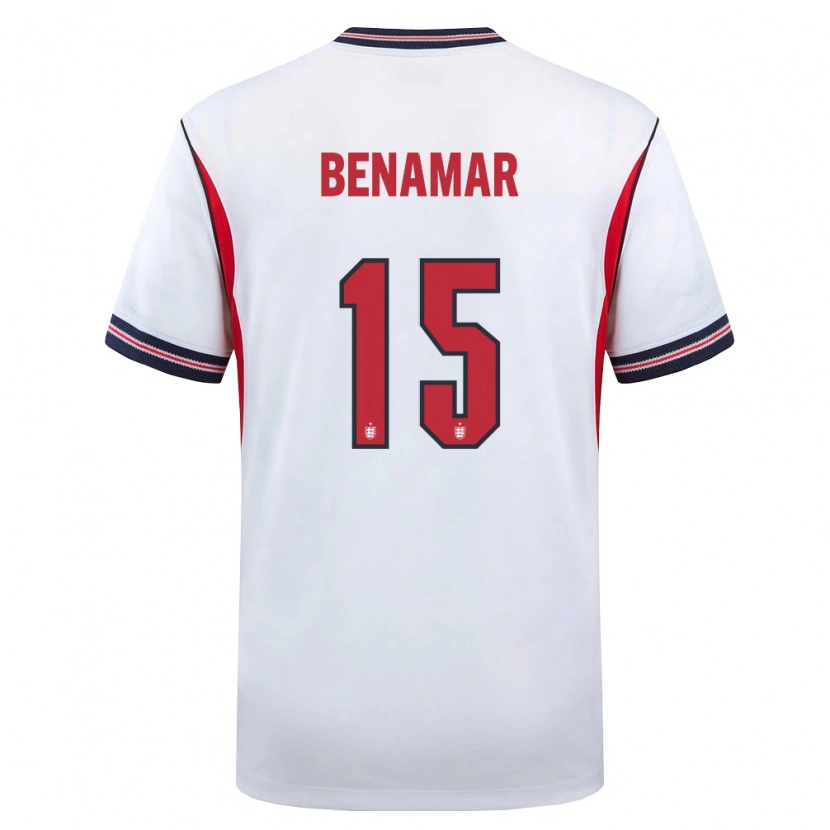 Danxen Hombre Camiseta Inglaterra Dean Benamar #15 Blanco Marino Rojo 1ª Equipación 26-28 La Camisa México