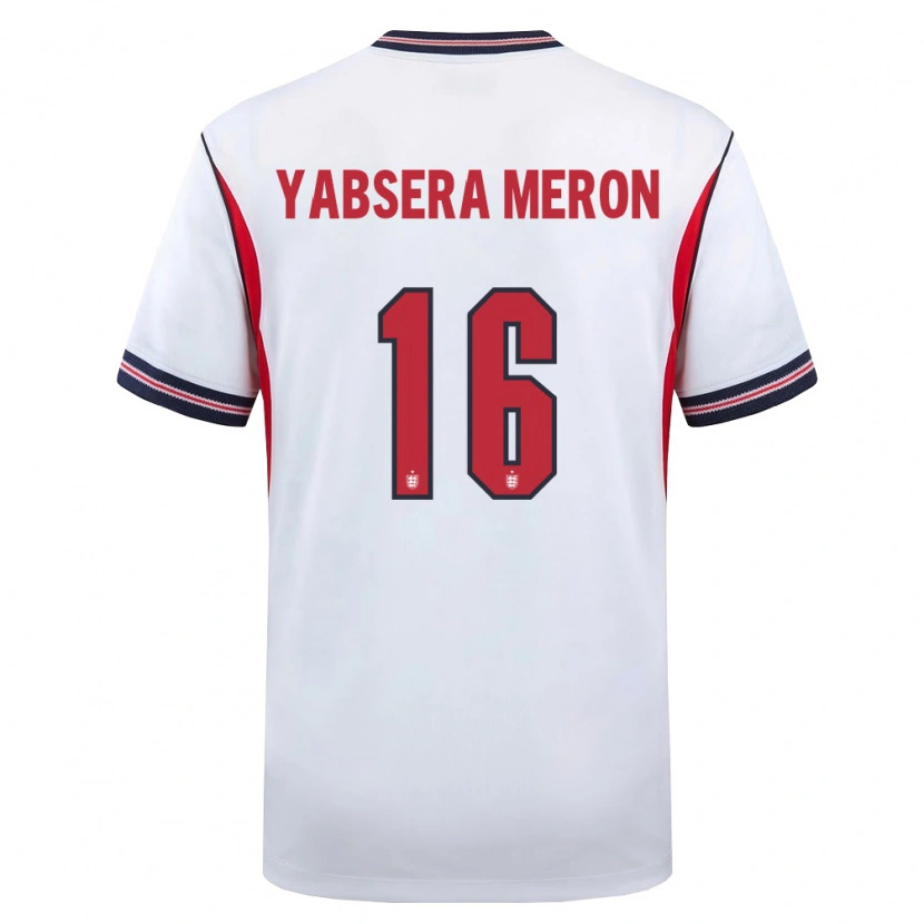 Danxen Hombre Camiseta Inglaterra Yabsera Meron #16 Blanco Marino Rojo 1ª Equipación 26-28 La Camisa México