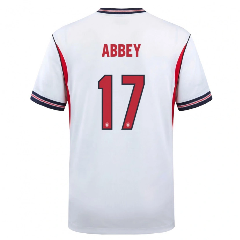 Danxen Hombre Camiseta Inglaterra Jerome Abbey #17 Blanco Marino Rojo 1ª Equipación 26-28 La Camisa México