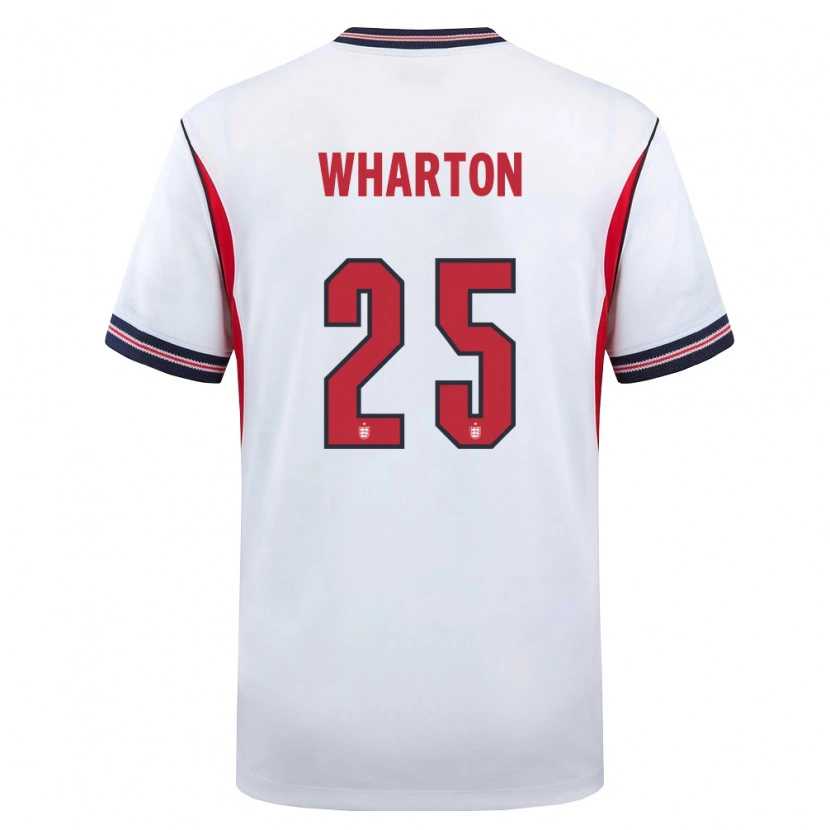 Danxen Hombre Camiseta Inglaterra Adam Wharton #25 Blanco Marino Rojo 1ª Equipación 26-28 La Camisa México