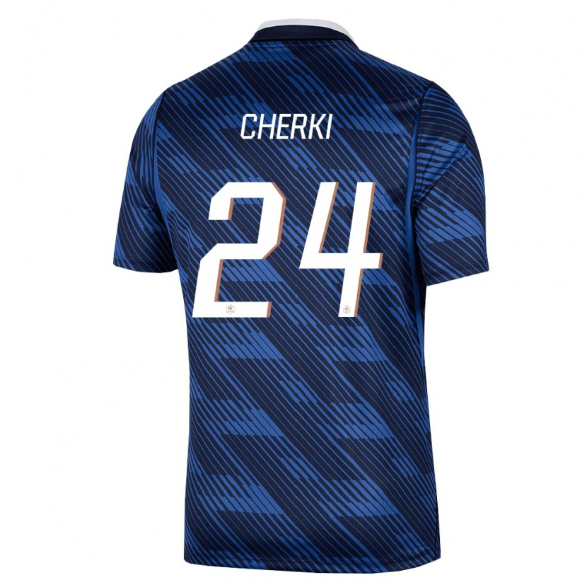 Danxen Hombre Camiseta Francia Rayan Cherki #24 Marino Azul Blanco 1ª Equipación 26-28 La Camisa México