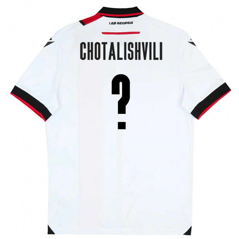 Danxen Hombre Camiseta Georgia Tsotne Chotalishvili #0 Blanco Negro Rojo 1ª Equipación 26-28 La Camisa México