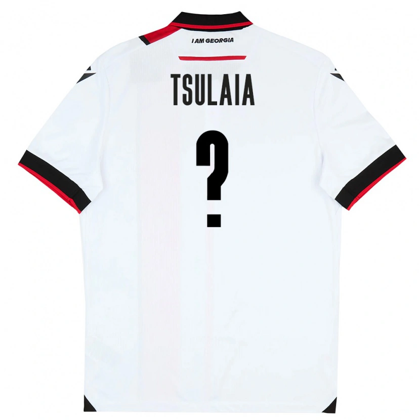 Danxen Hombre Camiseta Georgia Luka Tsulaia #0 Blanco Negro Rojo 1ª Equipación 26-28 La Camisa México