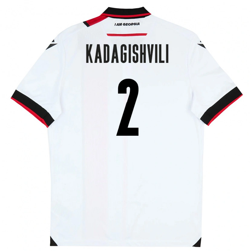 Danxen Hombre Camiseta Georgia Gvantsa Kadagishvili #2 Blanco Negro Rojo 1ª Equipación 26-28 La Camisa México