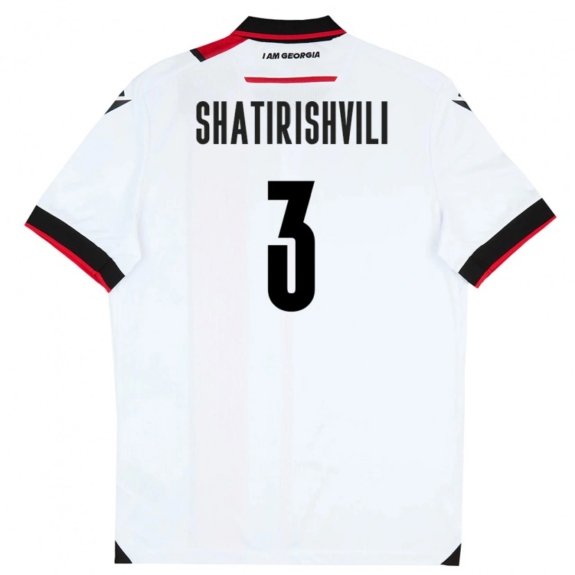 Danxen Hombre Camiseta Georgia Mate Shatirishvili #3 Blanco Negro Rojo 1ª Equipación 26-28 La Camisa México