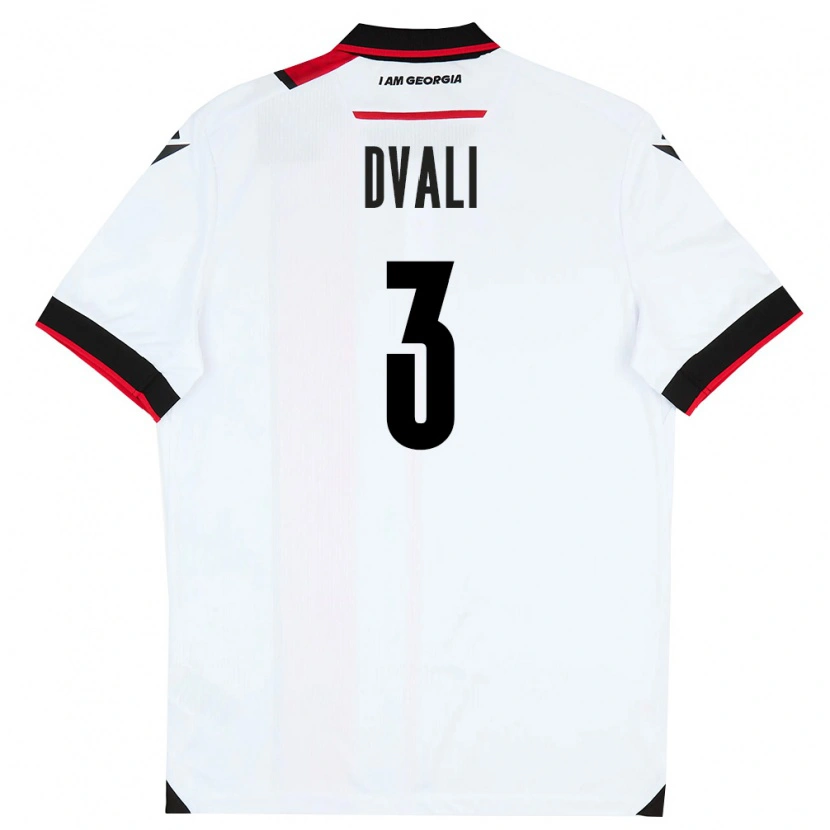 Danxen Hombre Camiseta Georgia Lasha Dvali #3 Blanco Negro Rojo 1ª Equipación 26-28 La Camisa México