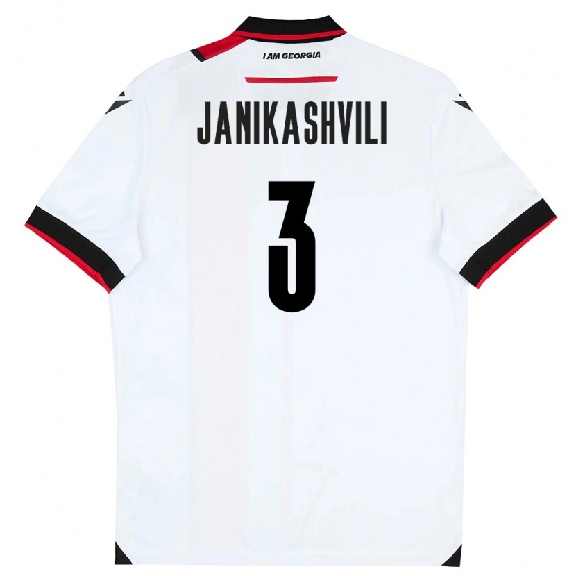 Danxen Hombre Camiseta Georgia Mariami Janikashvili #3 Blanco Negro Rojo 1ª Equipación 26-28 La Camisa México