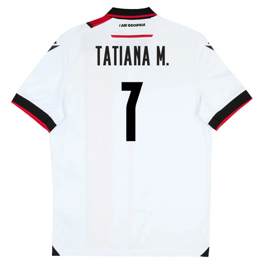 Danxen Hombre Camiseta Georgia Tatiana Matveeva #7 Blanco Negro Rojo 1ª Equipación 26-28 La Camisa México