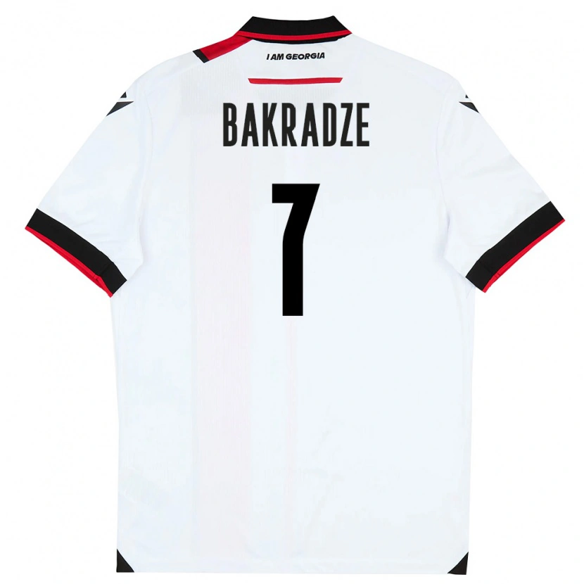 Danxen Hombre Camiseta Georgia Teona Bakradze #7 Blanco Negro Rojo 1ª Equipación 26-28 La Camisa México