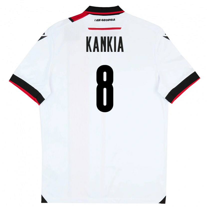 Danxen Hombre Camiseta Georgia Lizzie Kankia #8 Blanco Negro Rojo 1ª Equipación 26-28 La Camisa México