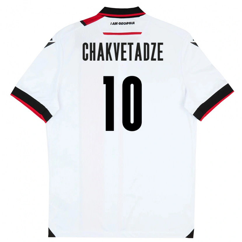Danxen Hombre Camiseta Georgia Giorgi Chakvetadze #10 Blanco Negro Rojo 1ª Equipación 26-28 La Camisa México