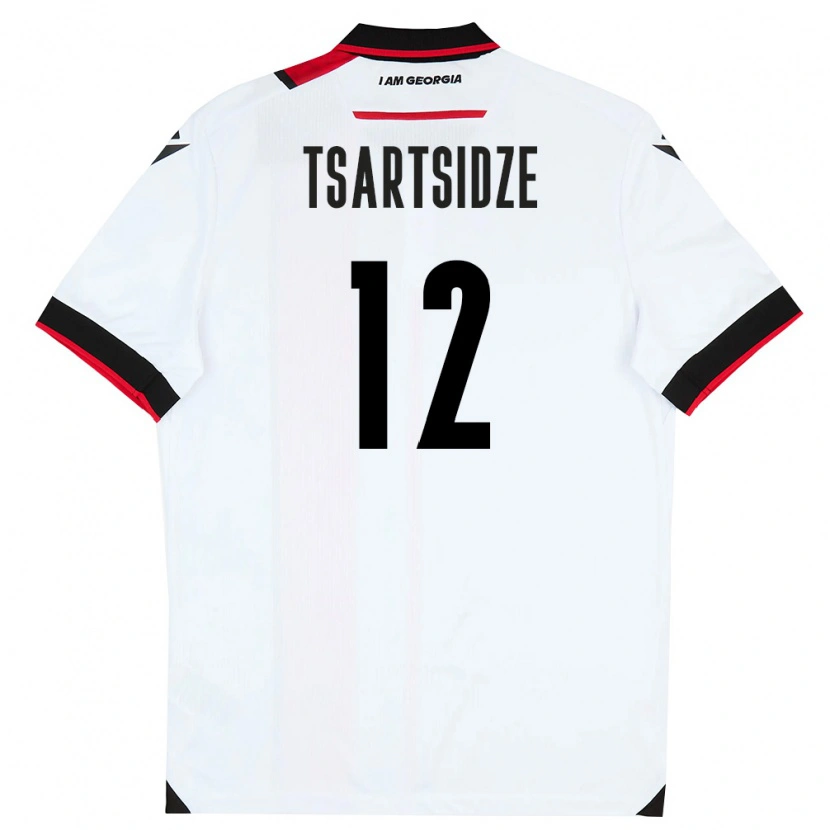 Danxen Hombre Camiseta Georgia Saba Tsartsidze #12 Blanco Negro Rojo 1ª Equipación 26-28 La Camisa México